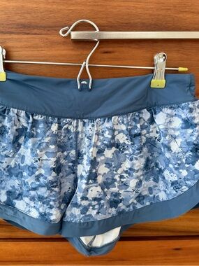lululemon athletica Blue Floral Athletic Shorts